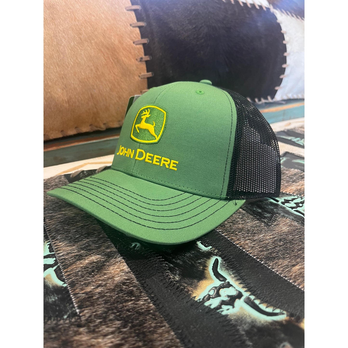 John Deere Curled Cap - JD Green