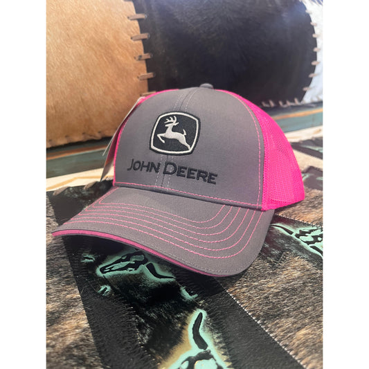 John Deere Logo Cap - Charcoal/Pink