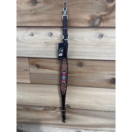 Bar H Wither Straps - Pink/Turquoise Aztec