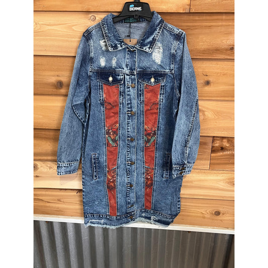 Fashion Express Women's Long Sleeve Western Jacket- Denim