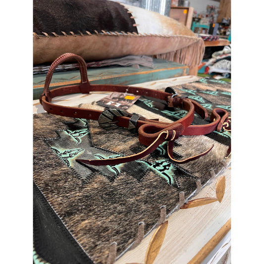 STS Ranch Signature Tack Harness Leather Sliding Ear 3/4" Headstall