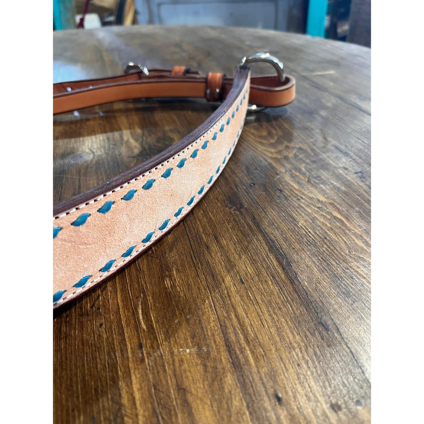 Irvine's Breast Collar 1 3/4" Barrel Rough Out Buckstitch - Turquoise NT