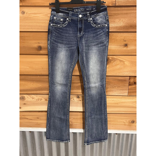 Grace in LA Women's Midrise Horseshoe Bootcut Jeans