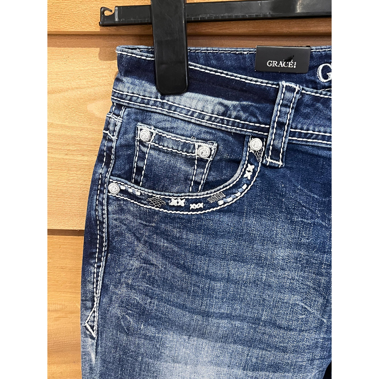 Grace in LA Women's Midrise Horseshoe Bootcut Jeans