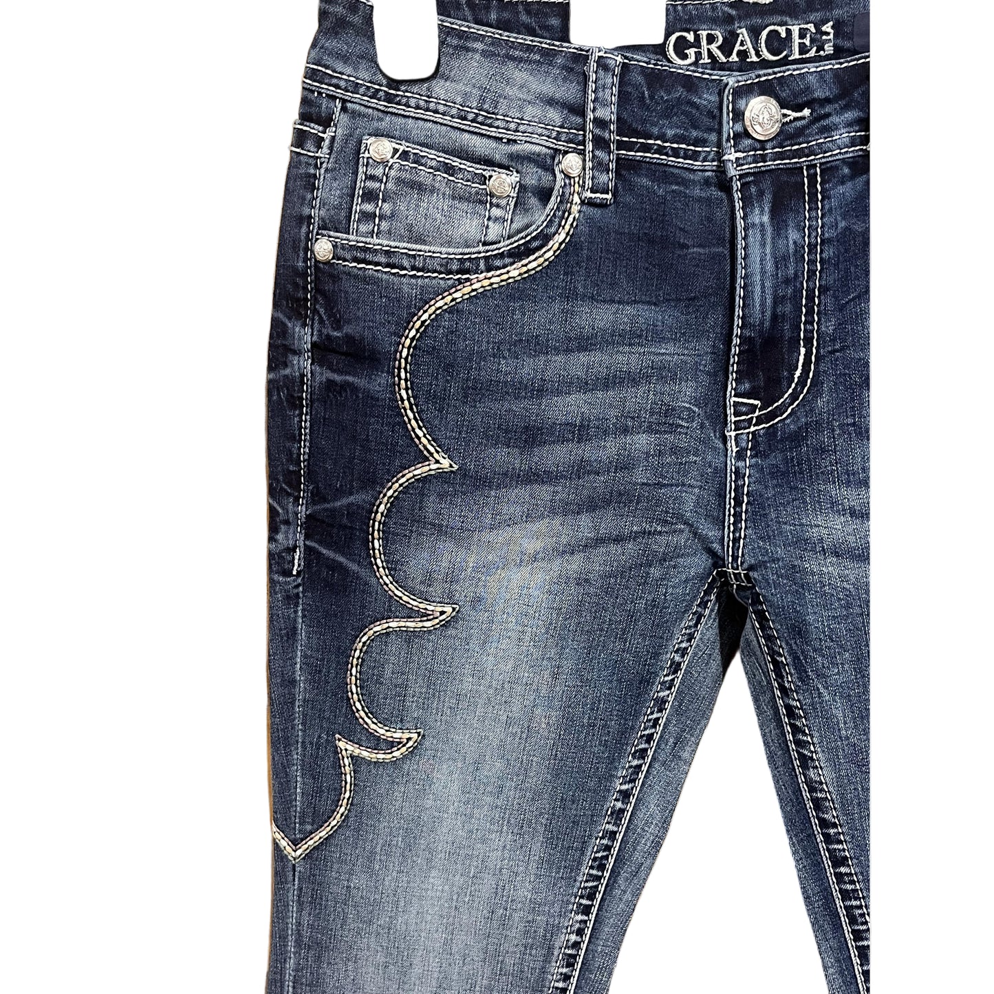 Grace in LA  Women's Simple Emb on Jeans