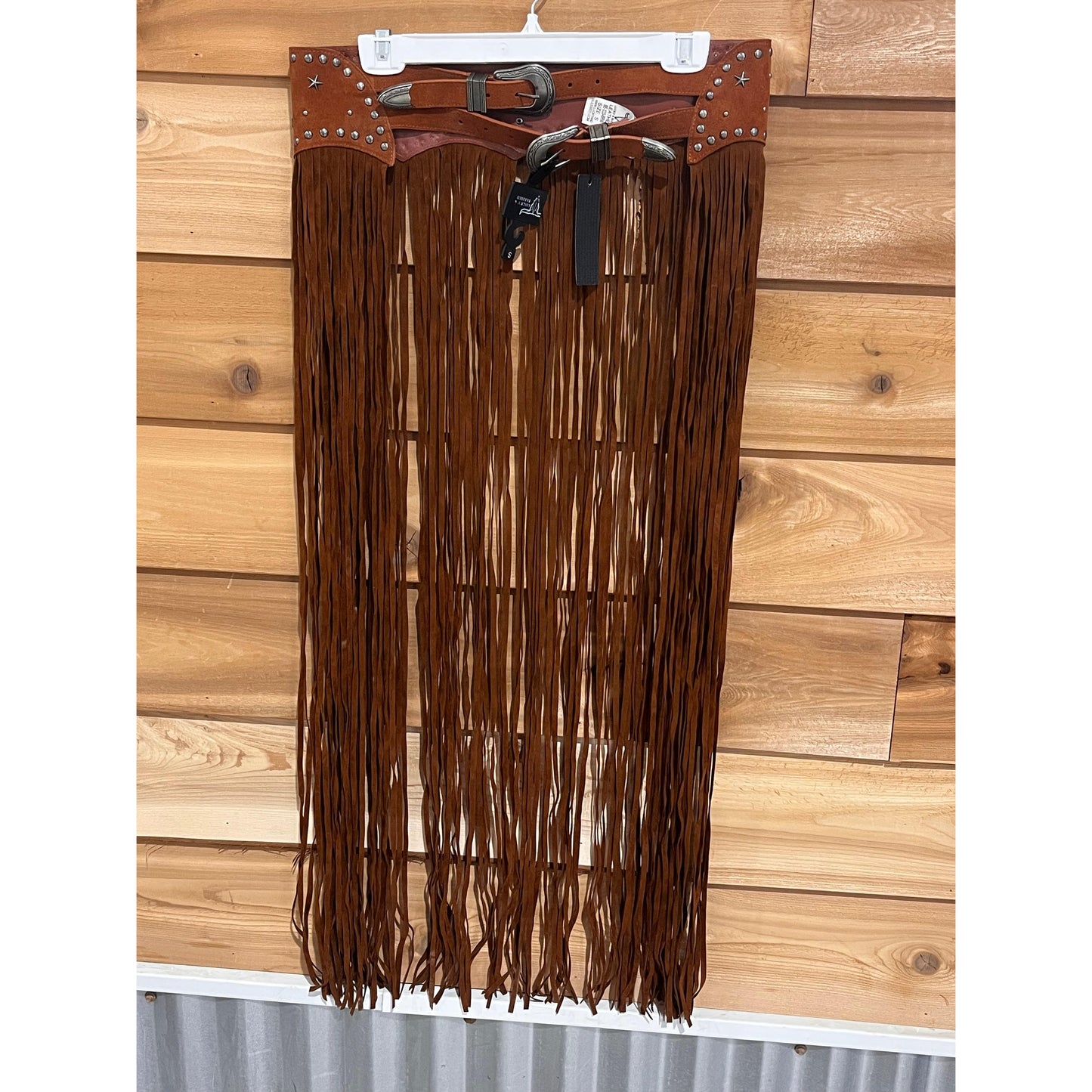 Lucky & Blessed Women's Western Long Fringe Belt - Camel