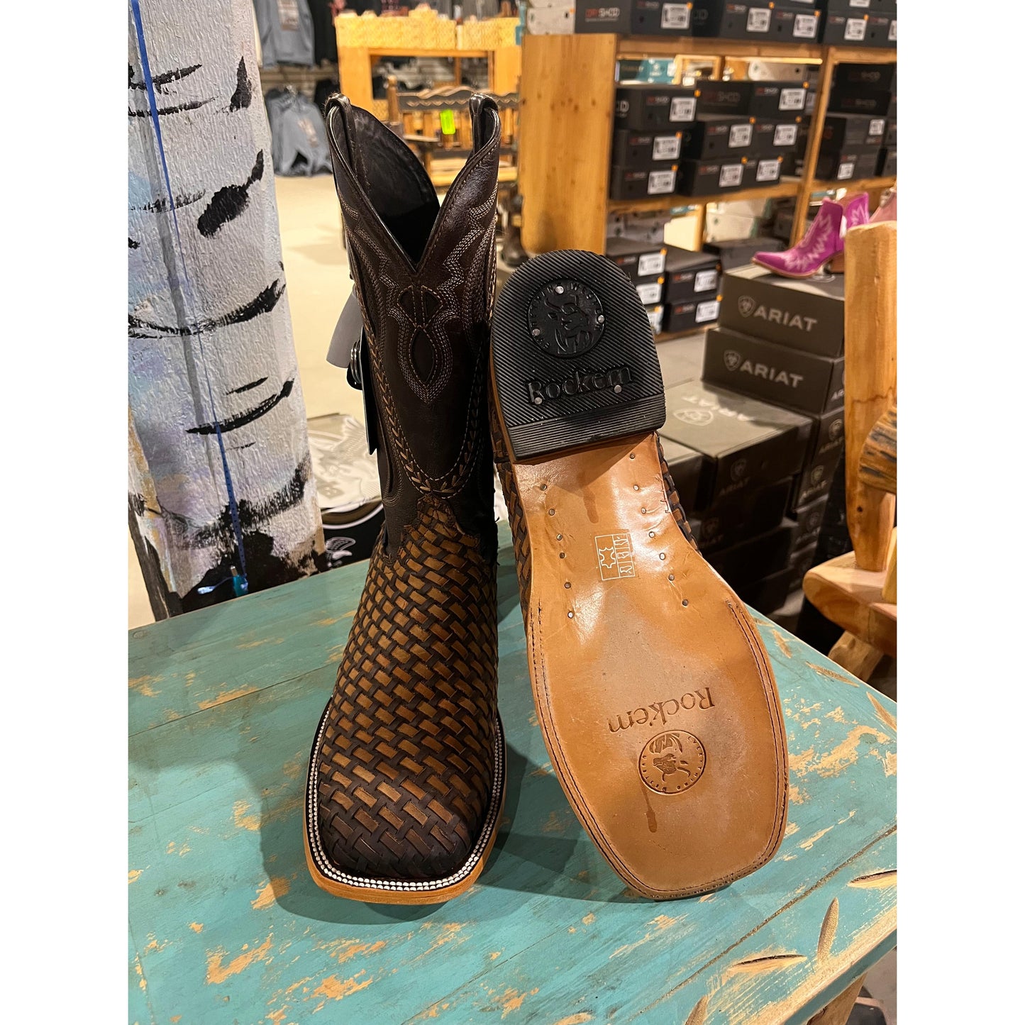 Rock'em Men's Hungria Choco/Tan Western Boots