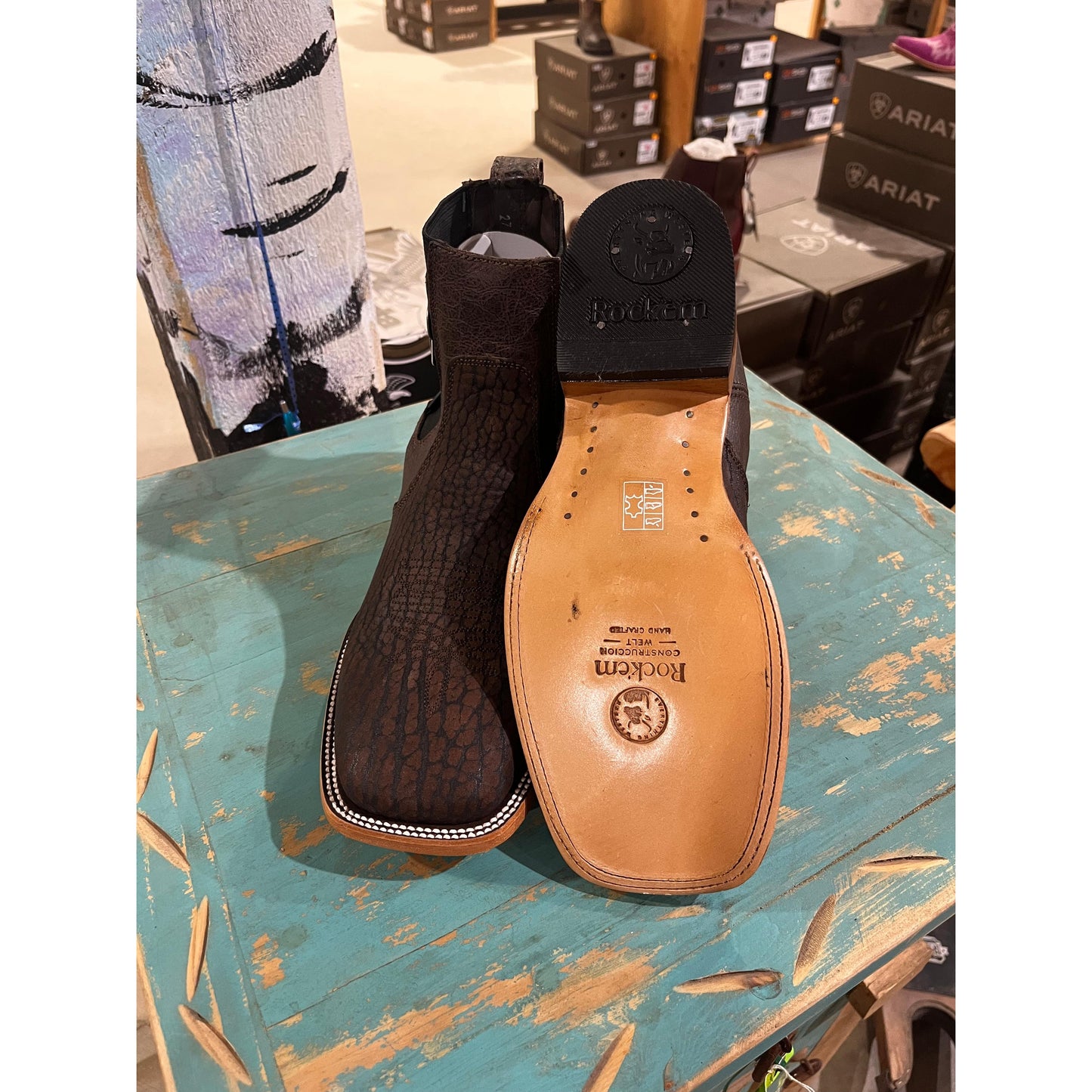 Rock'em Men's Piel Cuello Toro Cafe