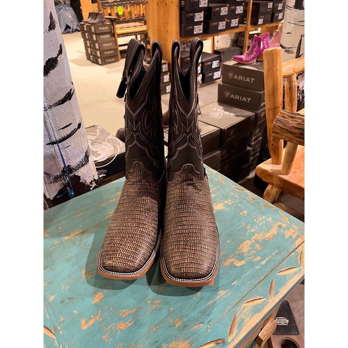 Rock'em Men's Lizard Miel Rust Western Boots