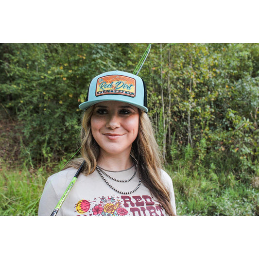 Red Dirt Hat Co. Red Fish 5 Panel  Cap - Turquoise/Black