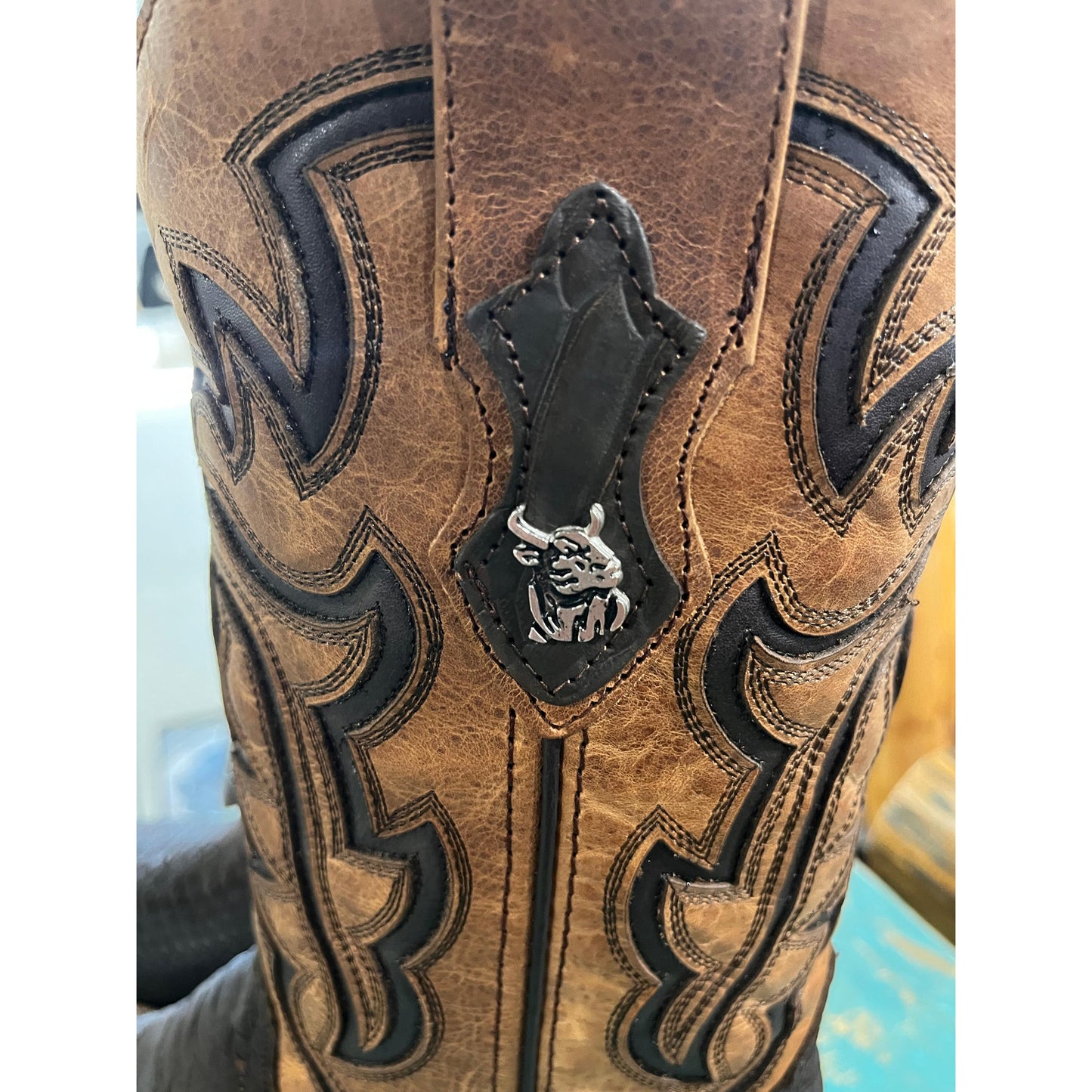 Rock'em Men's Bruce Python Square Toe Cowboy Boot - Matte Brown