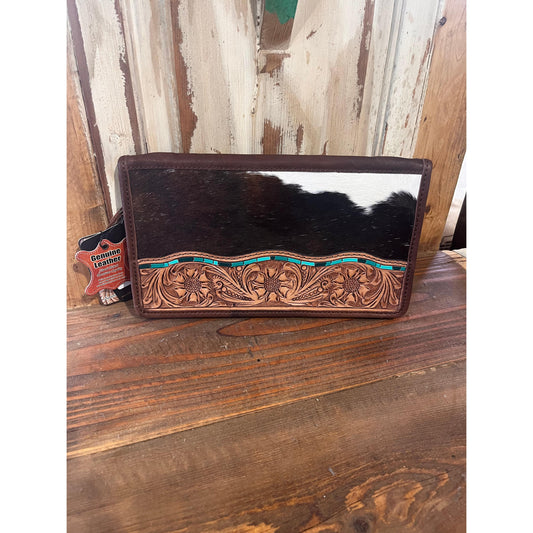 American Darling Tooled Leather Zip Jewelry Case