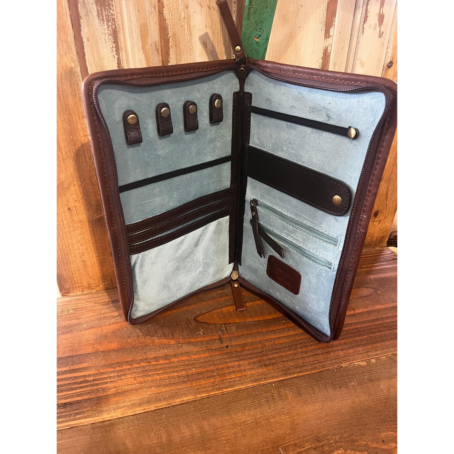 American Darling Tooled Leather Zip Jewelry Case