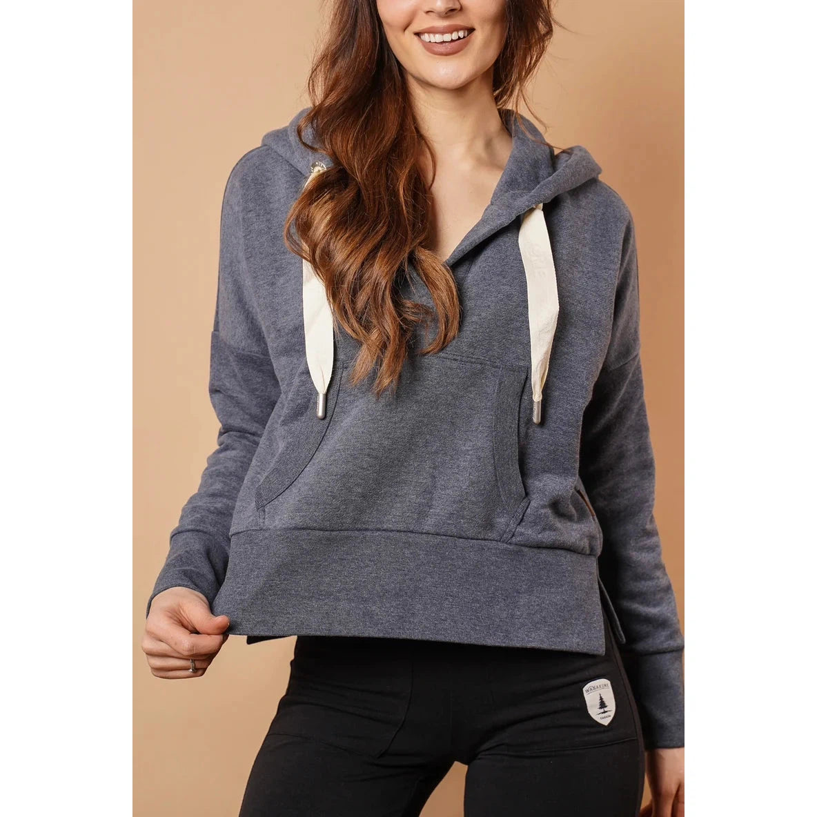 Wanakome Women's Cropped Open Front Hoodie