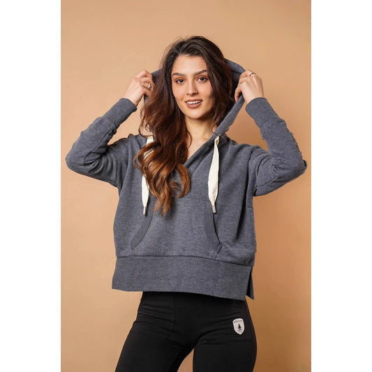 Wanakome Women's Cropped Open Front Hoodie