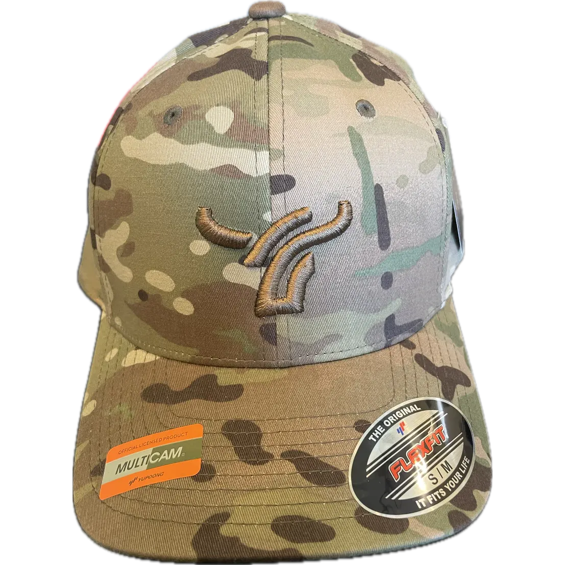 B8 Ranch Apparel Flexfit Camo Cap with Large Logo - Multicam Camo