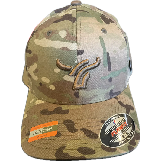 B8 Ranch Apparel Flexfit Camo Cap with Large Logo - Multicam Camo