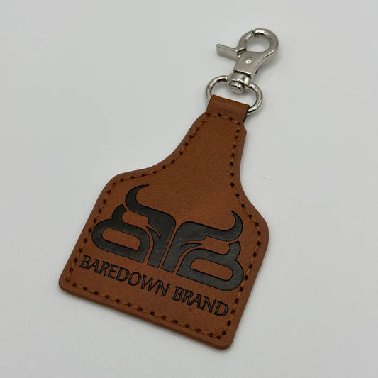 Baredown Brand Leather Hang Tag Key Chain