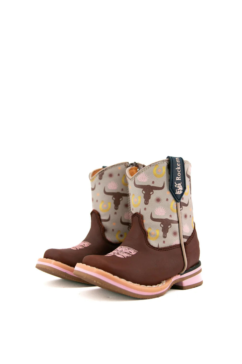 Rock'em Baby Girl Crazy Tang Agave Rosa Boot