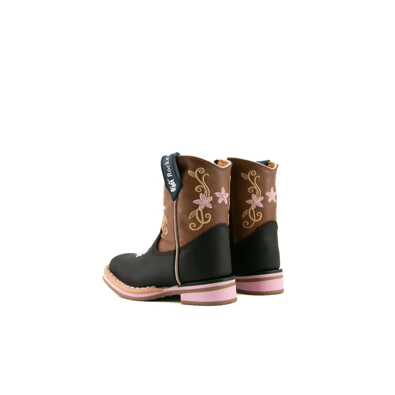 Rock'em Baby Girl Crazy Cafe Honey Flower Boot - Brown/Black