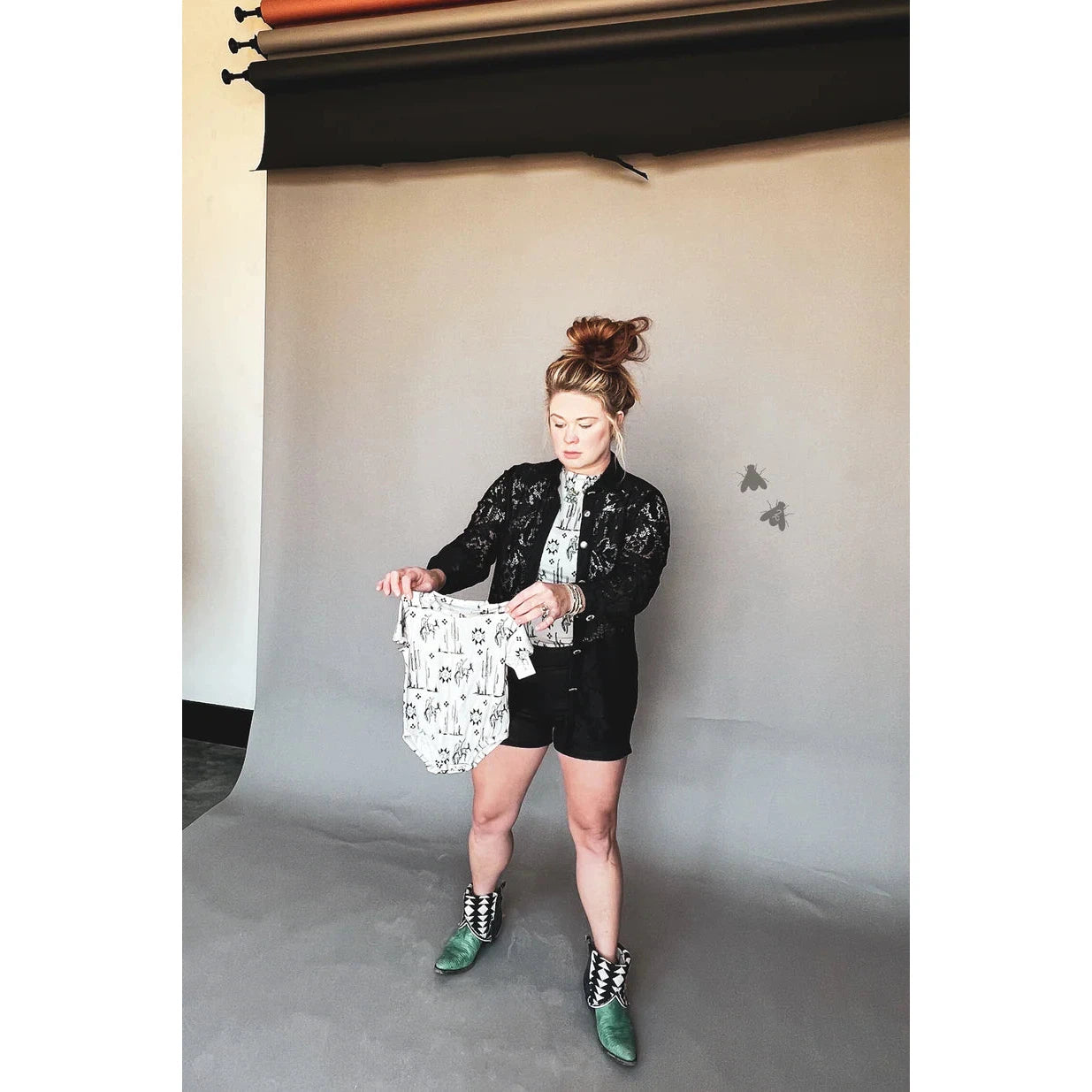 2 Fly Kid's Modern Marfa Onesie - White/Black