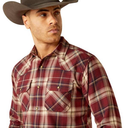 Ariat Men's Harlee Retro Snap Long Sleeve Shirt - Windsor Wine