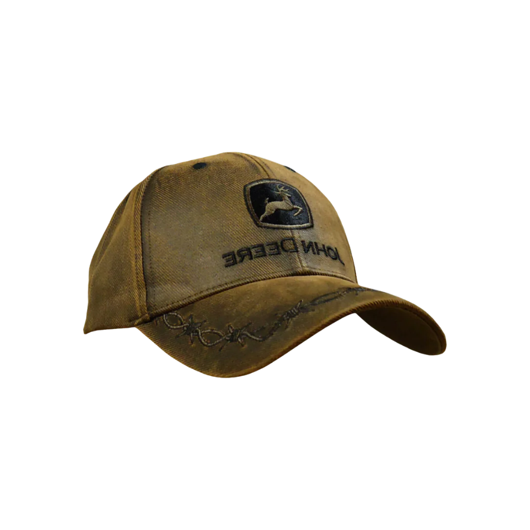 John Deere Oilskin Embroidered Logo Cap - Brown