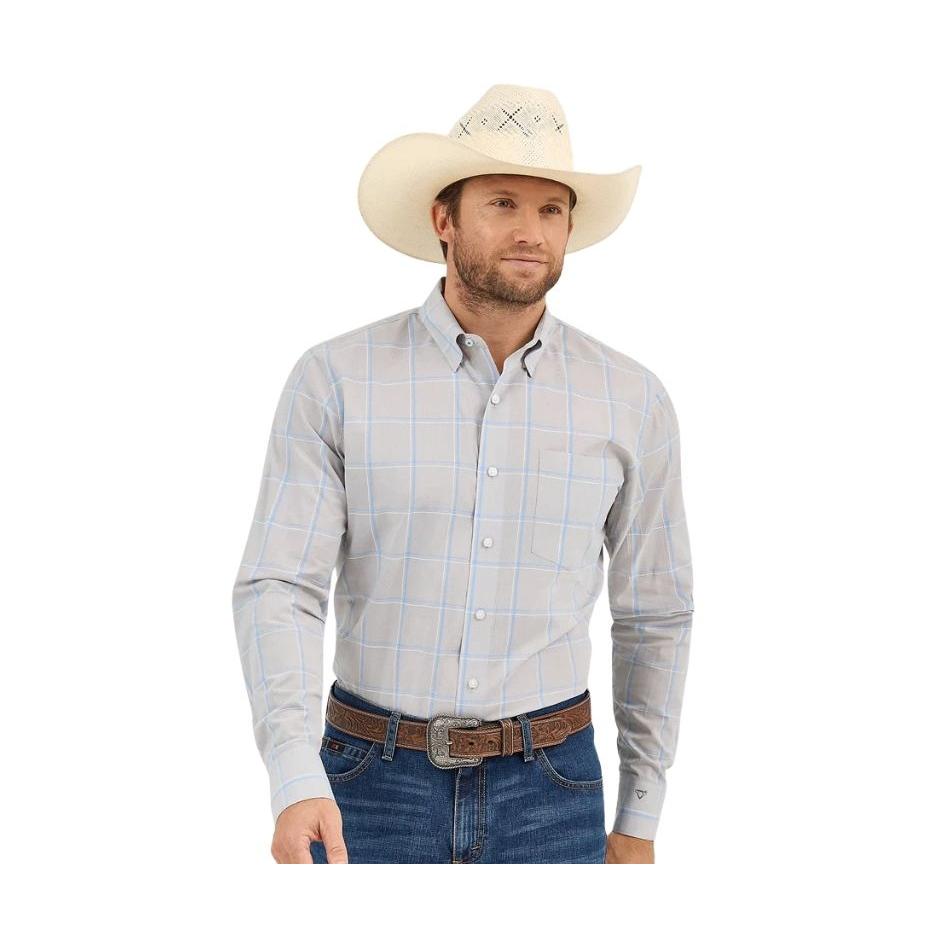 Wrangler Men's Cody Johnson  Long Sleeve  Shirt- Grey/Blue
