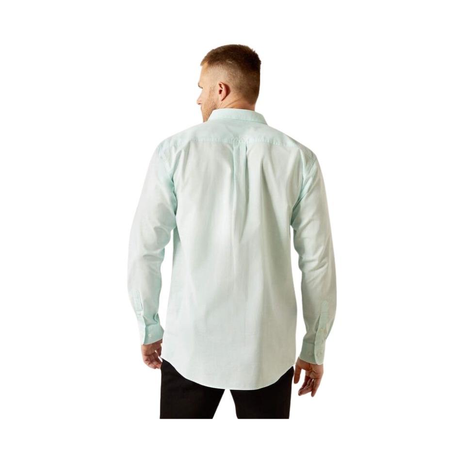 Ariat Men's Long Sleeve Solid Slub Classic Fit Shirt - Mint