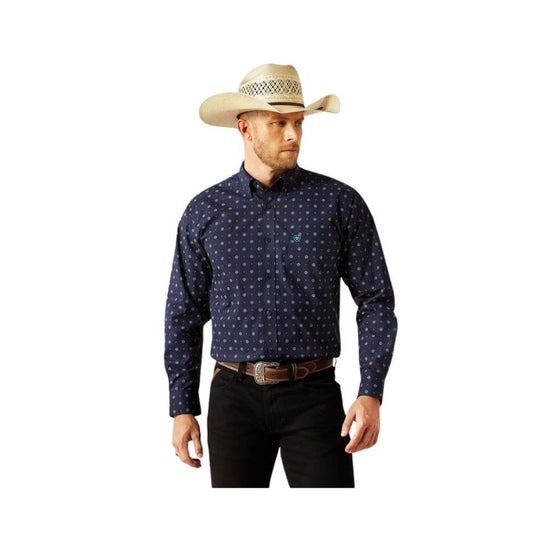 Ariat Men's Long Sleeve Jacobi Classic Fit Shirt - Navy