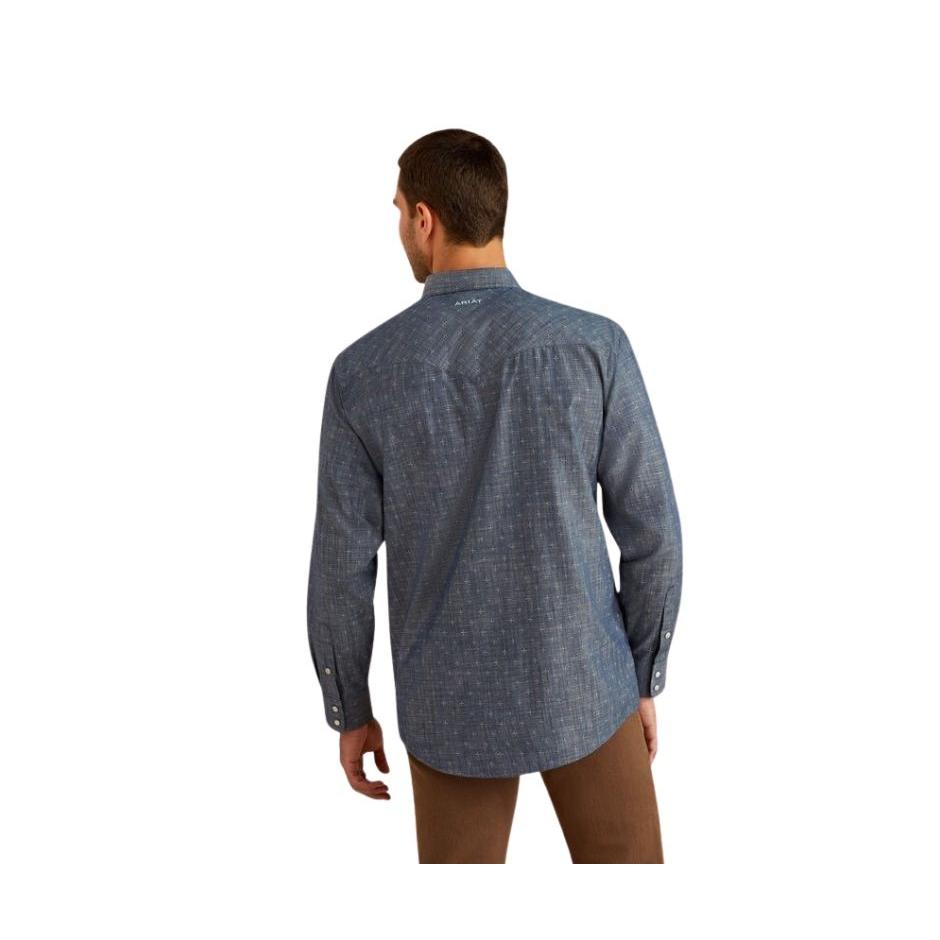 Ariat Men's Long Sleeve Fenix Classic Fit Shirt- Chambray Blue