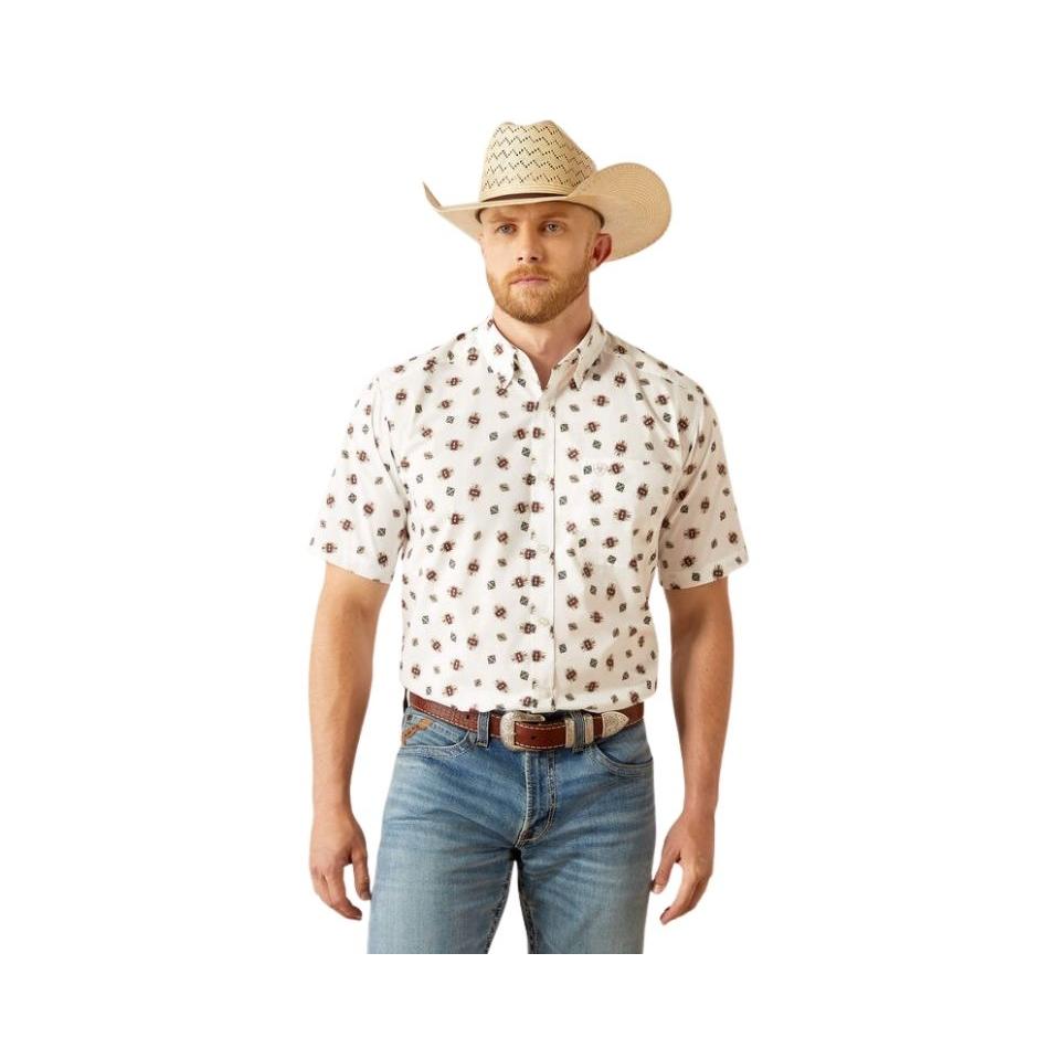 Ariat Men's Short Sleeve Westcott Classic Fit Shirt- White