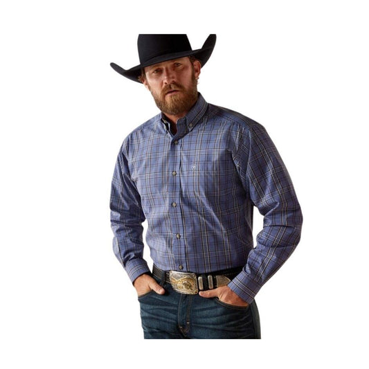 Ariat Men's Pro Series Creed Classic Fit  Long Sleeve Shirt- Grey Blue