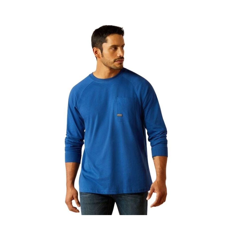 Ariat Men's Rebar Cotton Strong Roughneck Graphic Tee Shirt - Glacier Blue