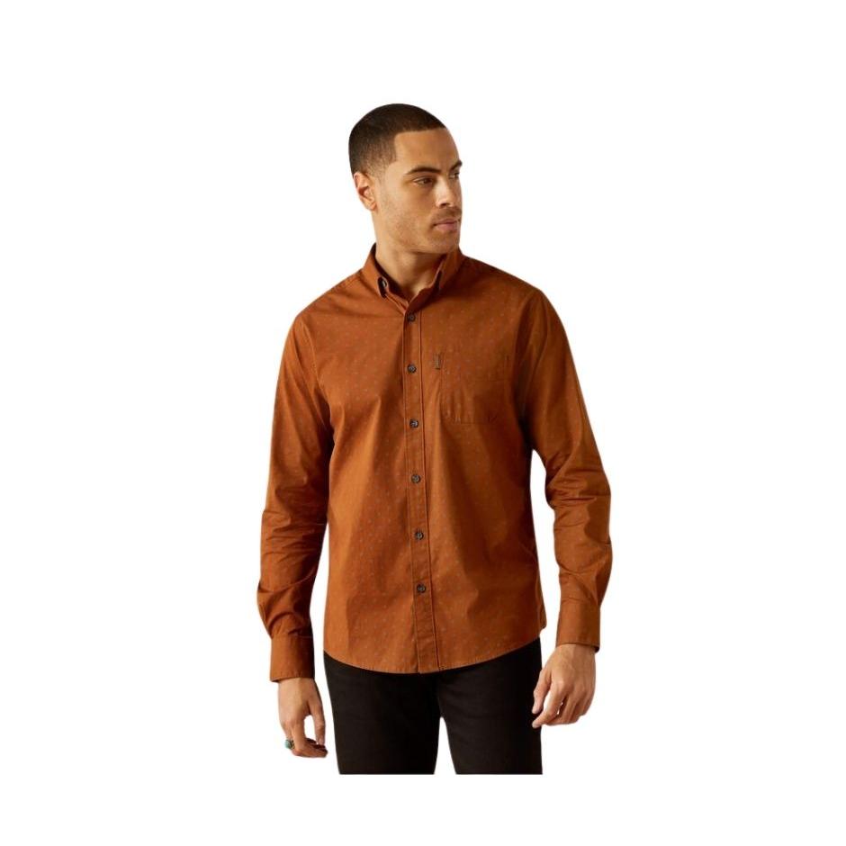 Ariat Men's Mickey Modern Long Sleeve Shirt - Brown