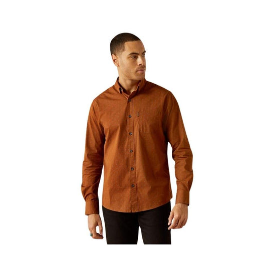 Ariat Men's Mickey Modern Long Sleeve Shirt - Brown