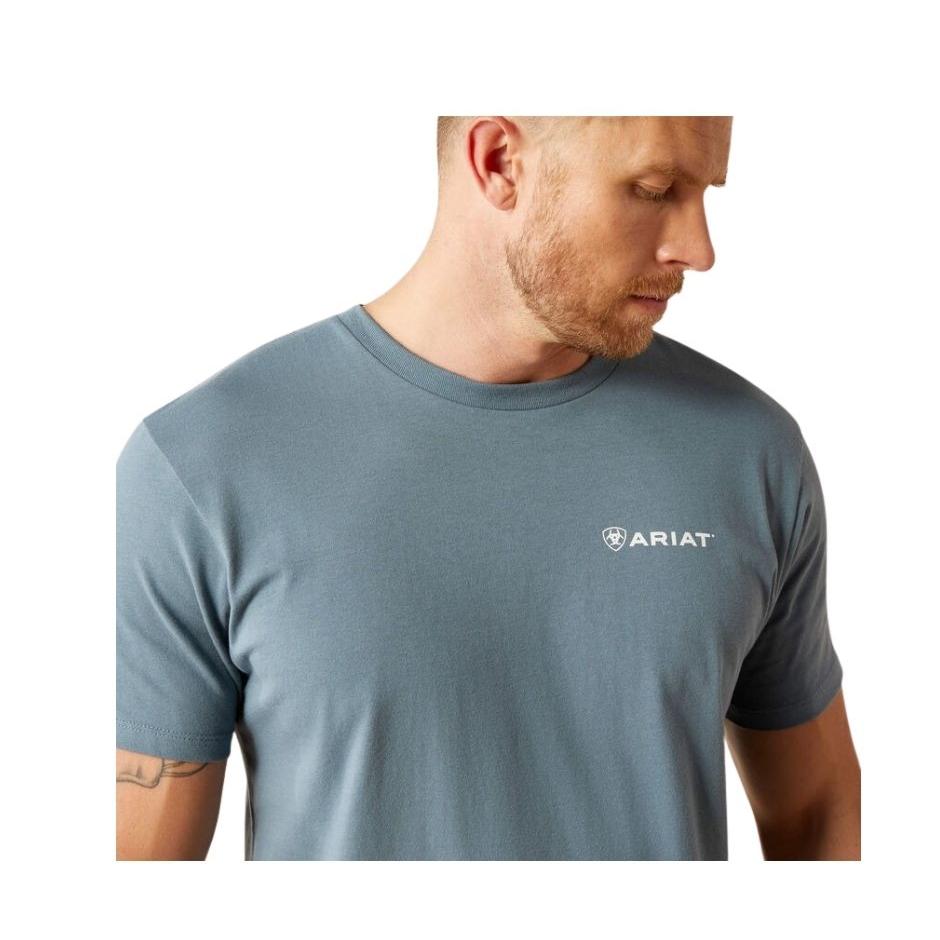 Ariat Men's Short Sleeve Eagle Rock Tee Shirt- Light Denim