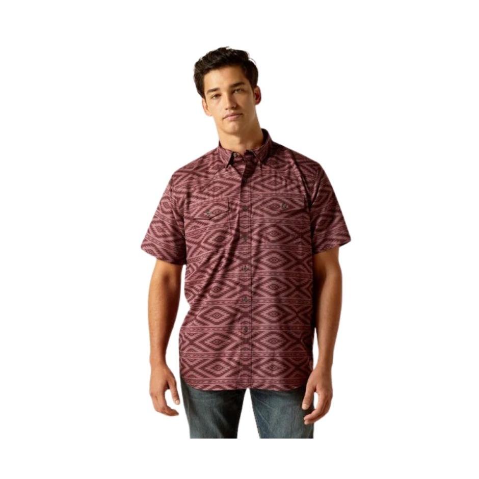 Ariat Men's VentTEK Western Fitted Shirt - Dark Redwood