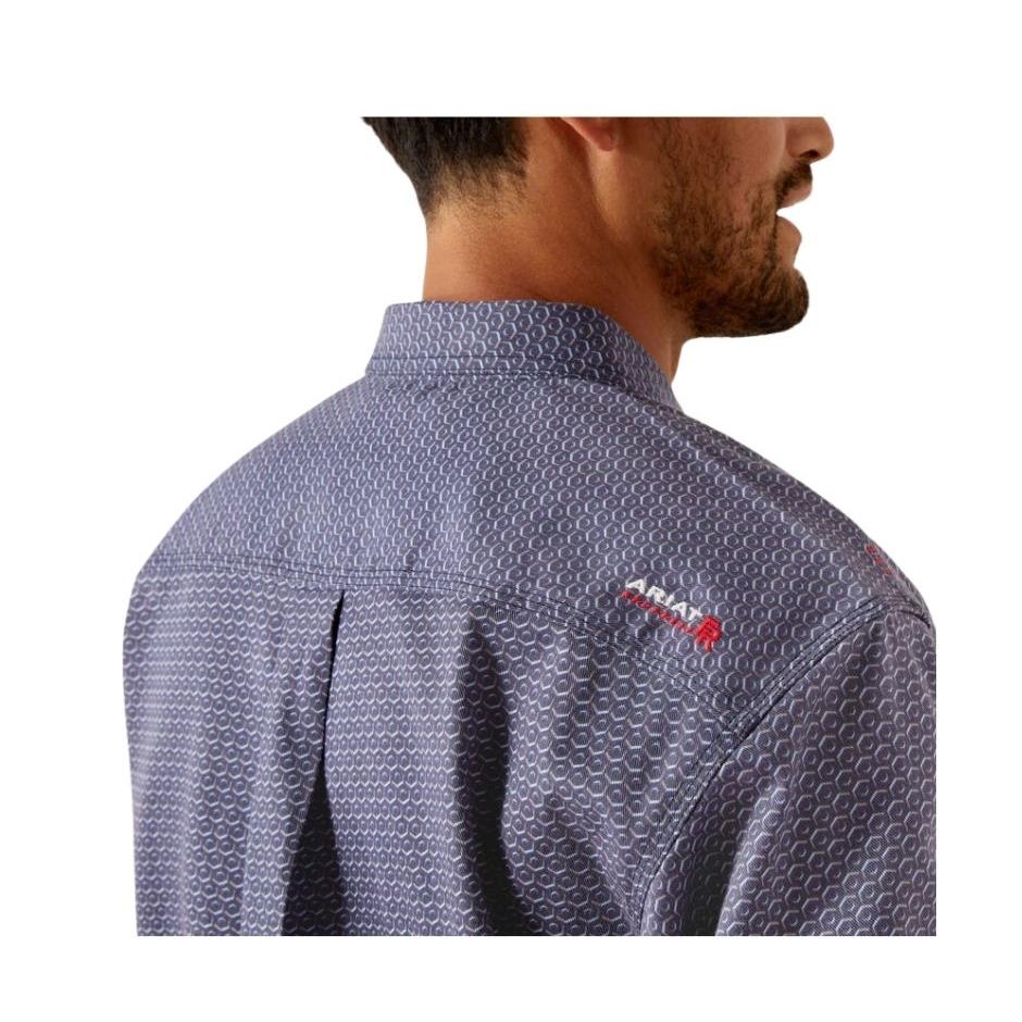 Ariat Men's FR Rodeo Logo Long Sleeve Work Shirt- Navy