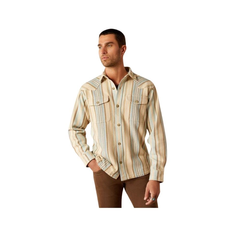 Ariat Men's Hartley Long Sleeve  Retro Fit Over Shirt - Khaki