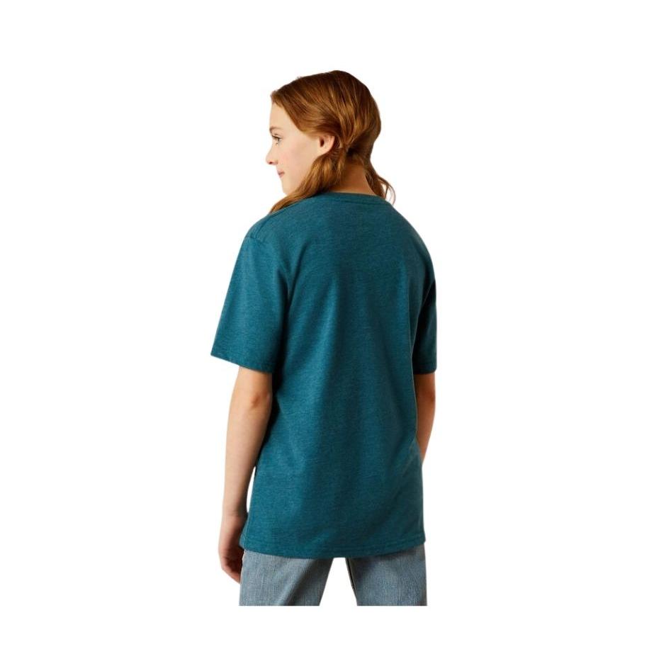 Ariat Girl's Short Sleeve Sunrise Tee Shirt - Deep Sea Heather