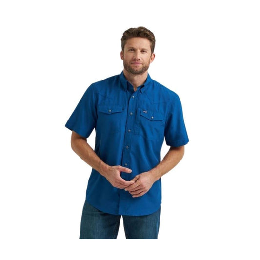 Wrangler Men's Performance Short Sleeve Shirt - Blue