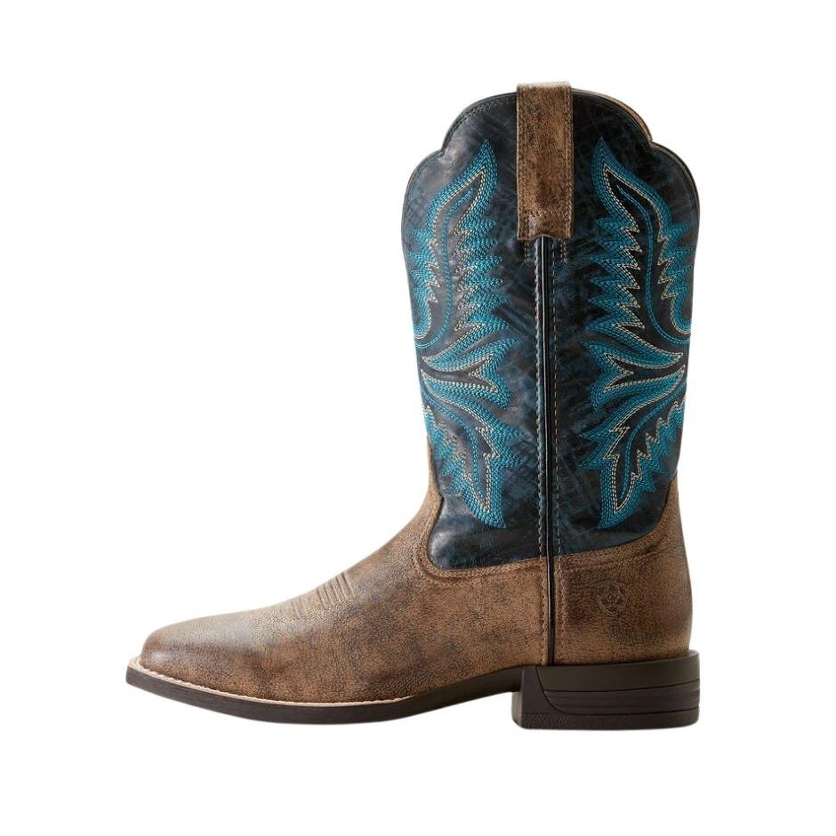 Ariat Men's Brush Creek Cowboy Boot - Stone/Royal Navy