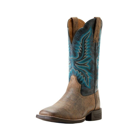 Ariat Men's Brush Creek Cowboy Boot - Stone/Royal Navy