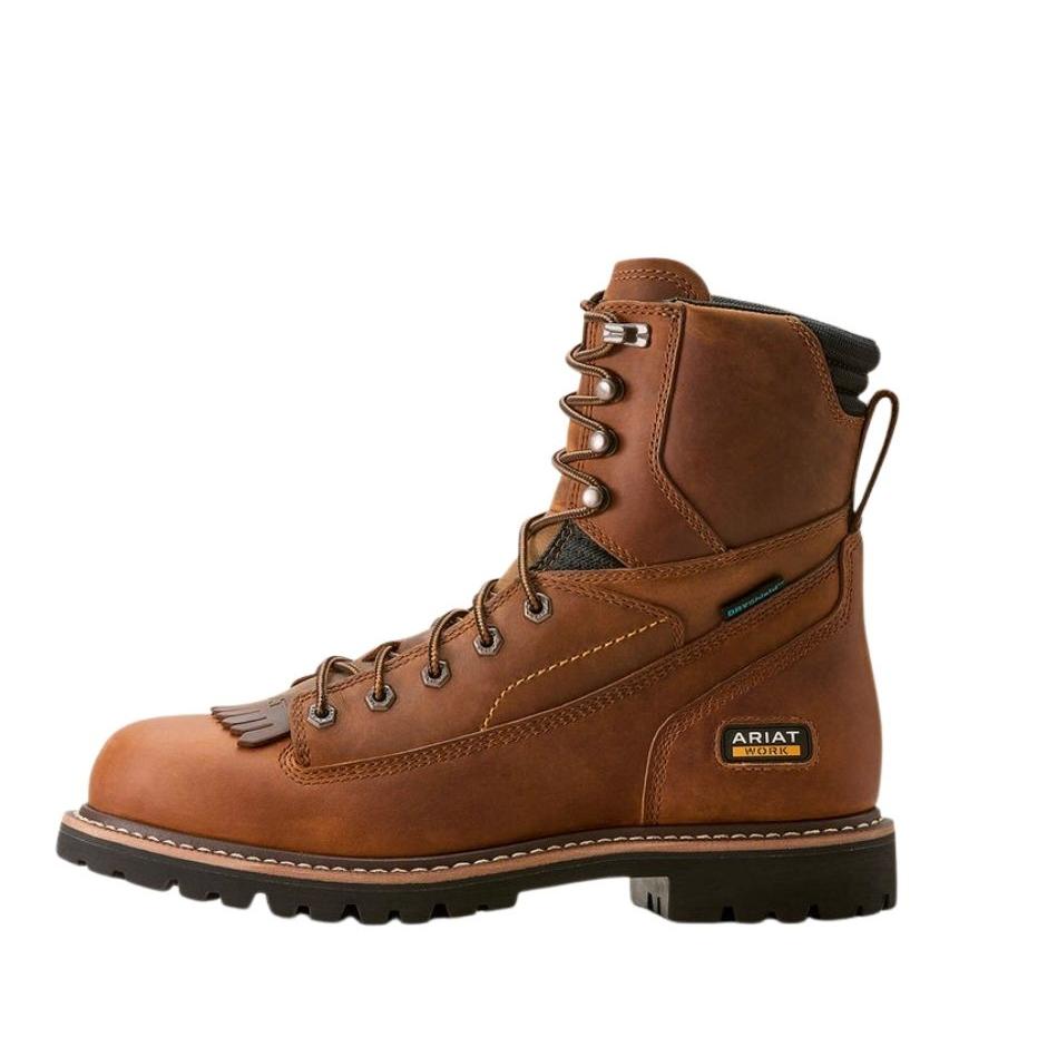Ariat Men's Longview Shock Shield Waterproof Work Boot 8" - Copper Brown