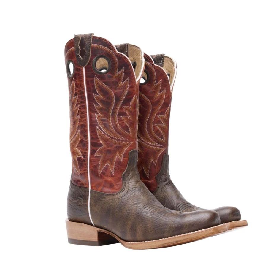 Durango Men's PRCA Collection Roughout Western Boots - Nicotine/Burnt Sienna
