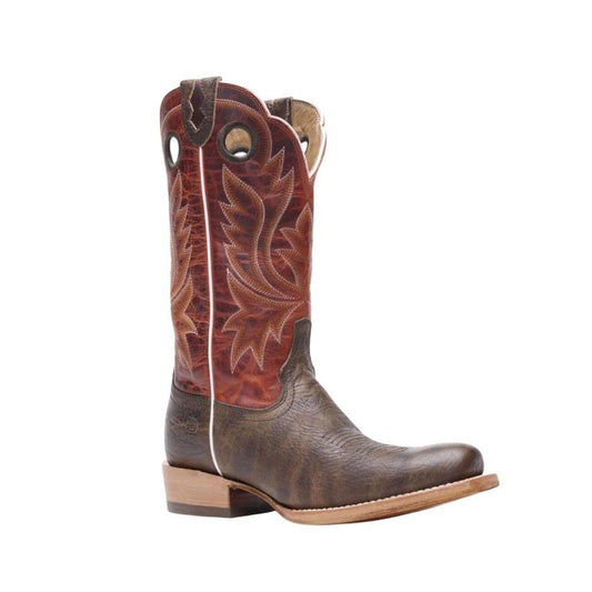 Durango Men's PRCA Collection Roughout Western Boots - Nicotine/Burnt Sienna