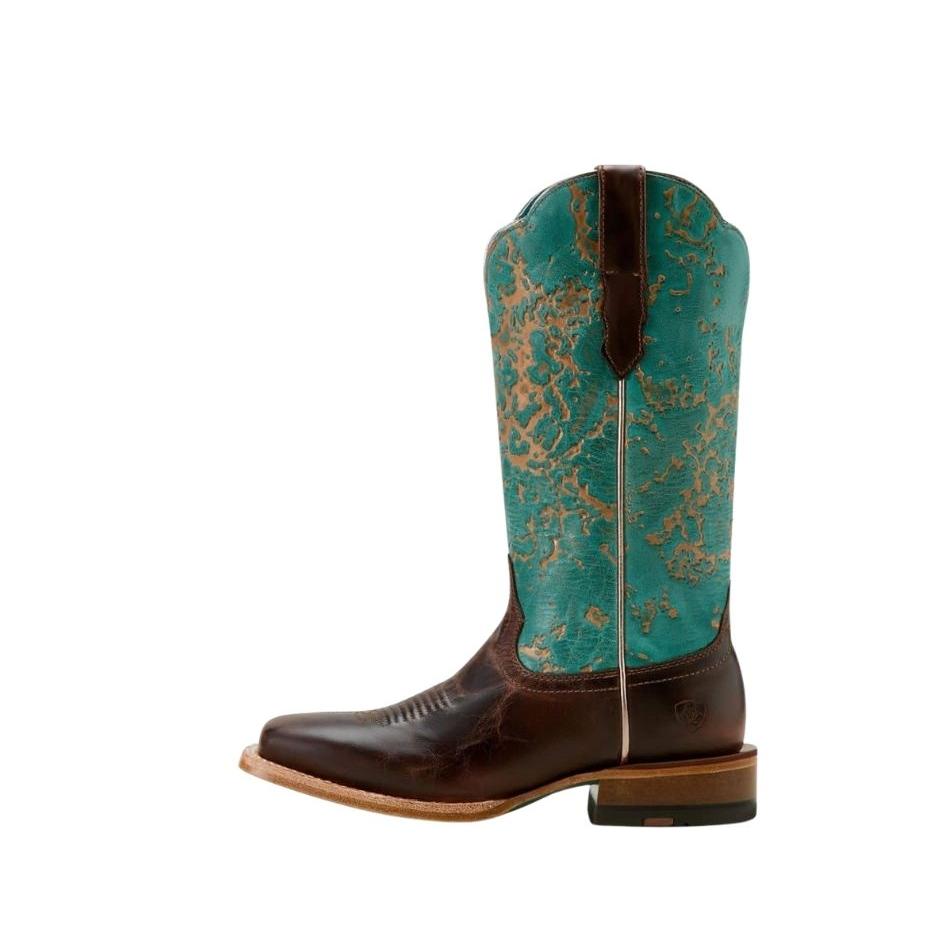 Ariat Women's Frontier Farrah Wide Square Toe Western Boot - Honey Brown