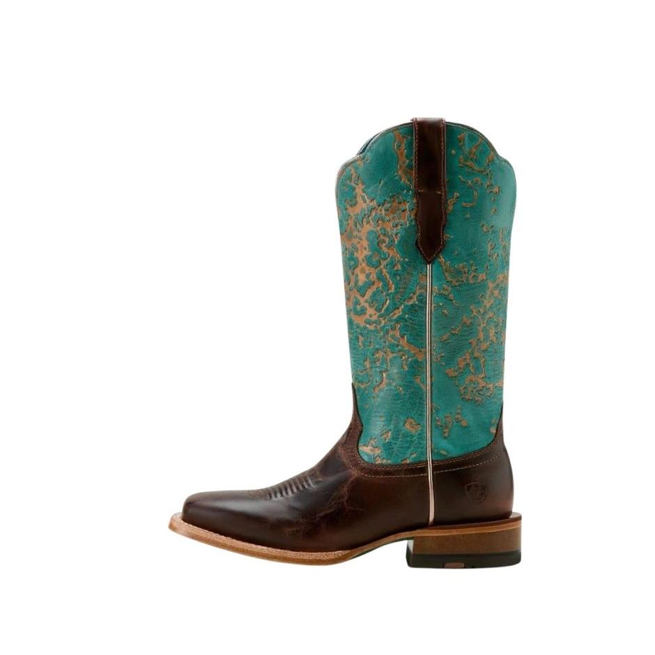 Ariat Women's Frontier Farrah Wide Square Toe Western Boot - Honey Brown