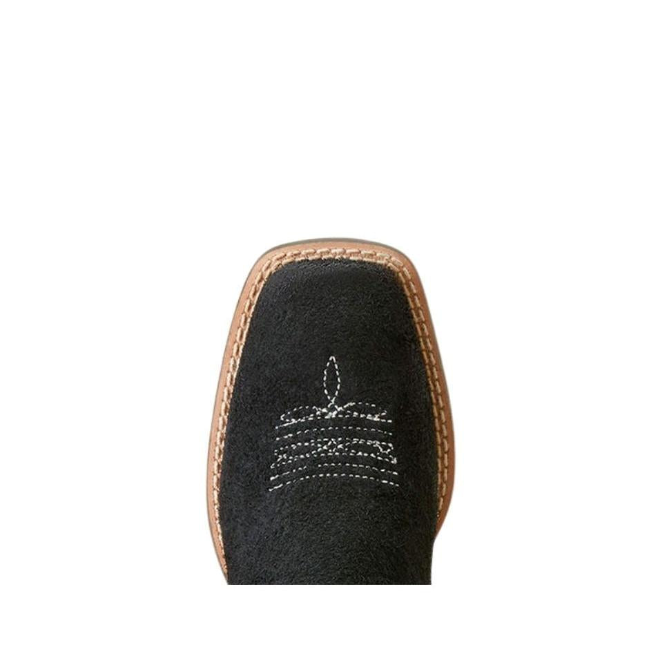 Ariat Youth Derby Monroe Cutter Toe Western Boot- Black Roughout